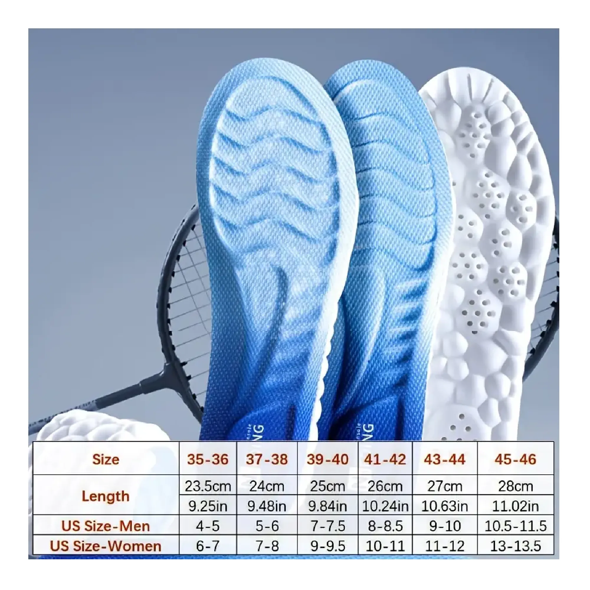 1 Pair Of Super Soft Insoles, High Quality PU Long Standing Arch Support, Thickened Shock-absorbing Sports Insoles, For Men And Women, Running, Military Training, Cuttable , Ideal choice for Gifts