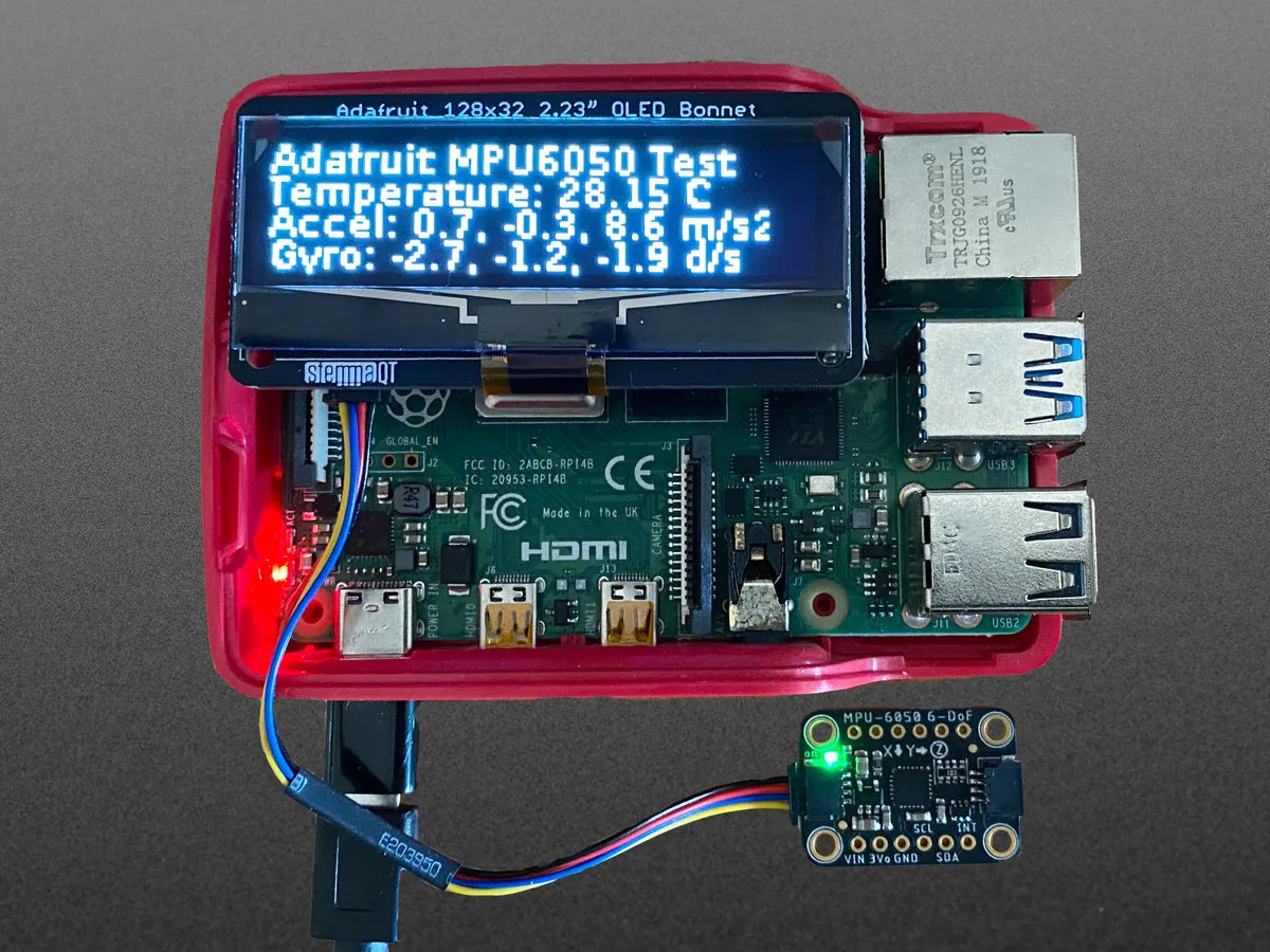 Adafruit 2.23" Monochrome OLED Bonnet for Raspberry Pi