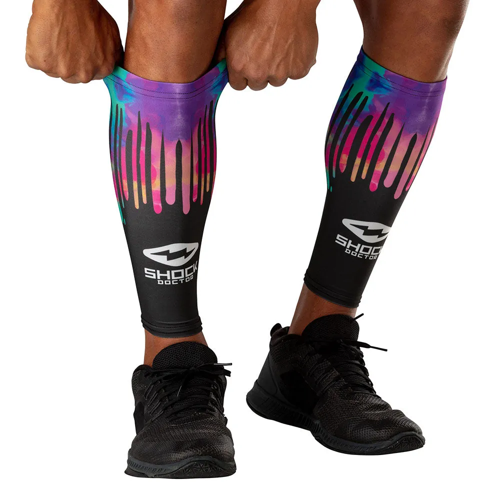 Black Tie Dye Drip Showtime Compression Calf Sleeves