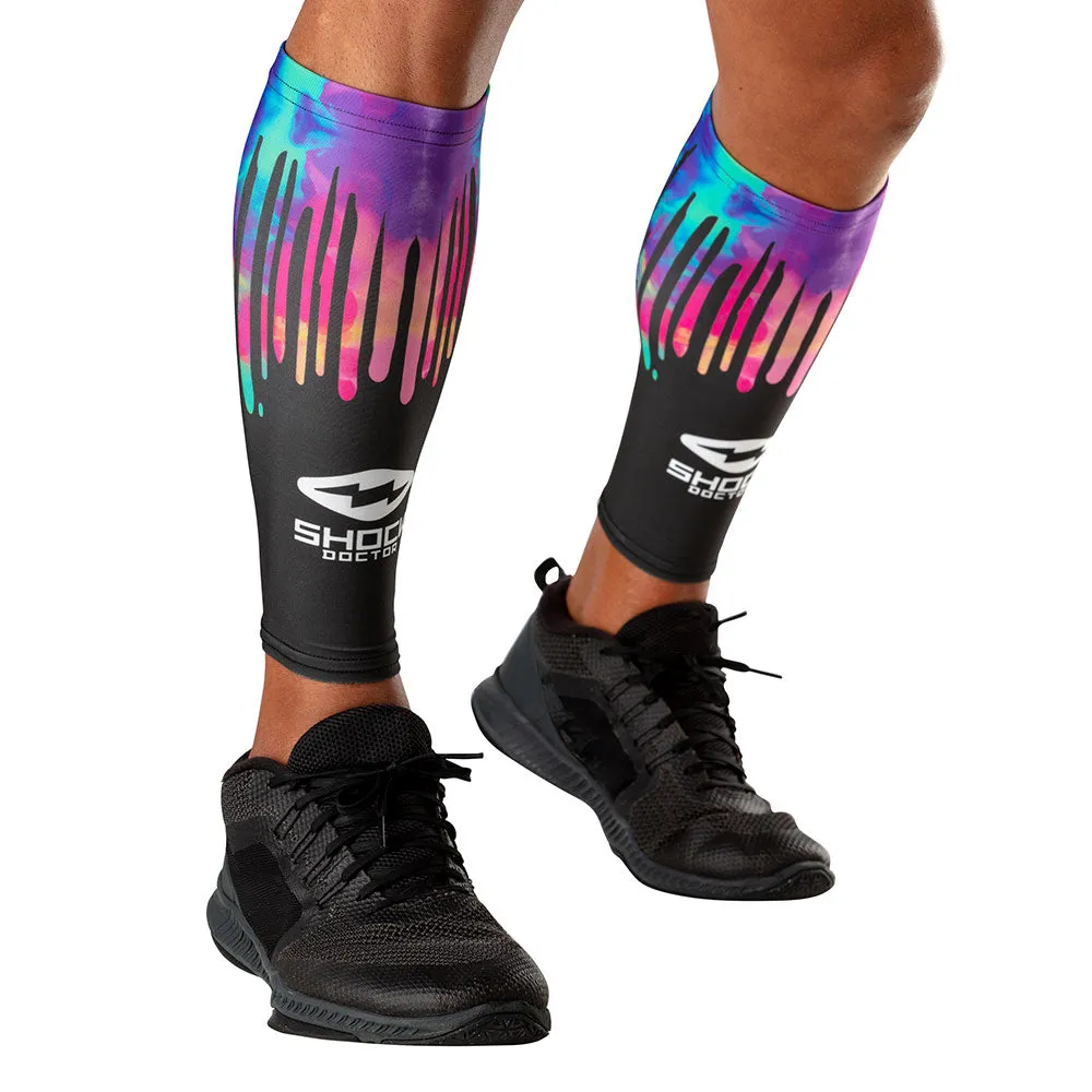 Black Tie Dye Drip Showtime Compression Calf Sleeves