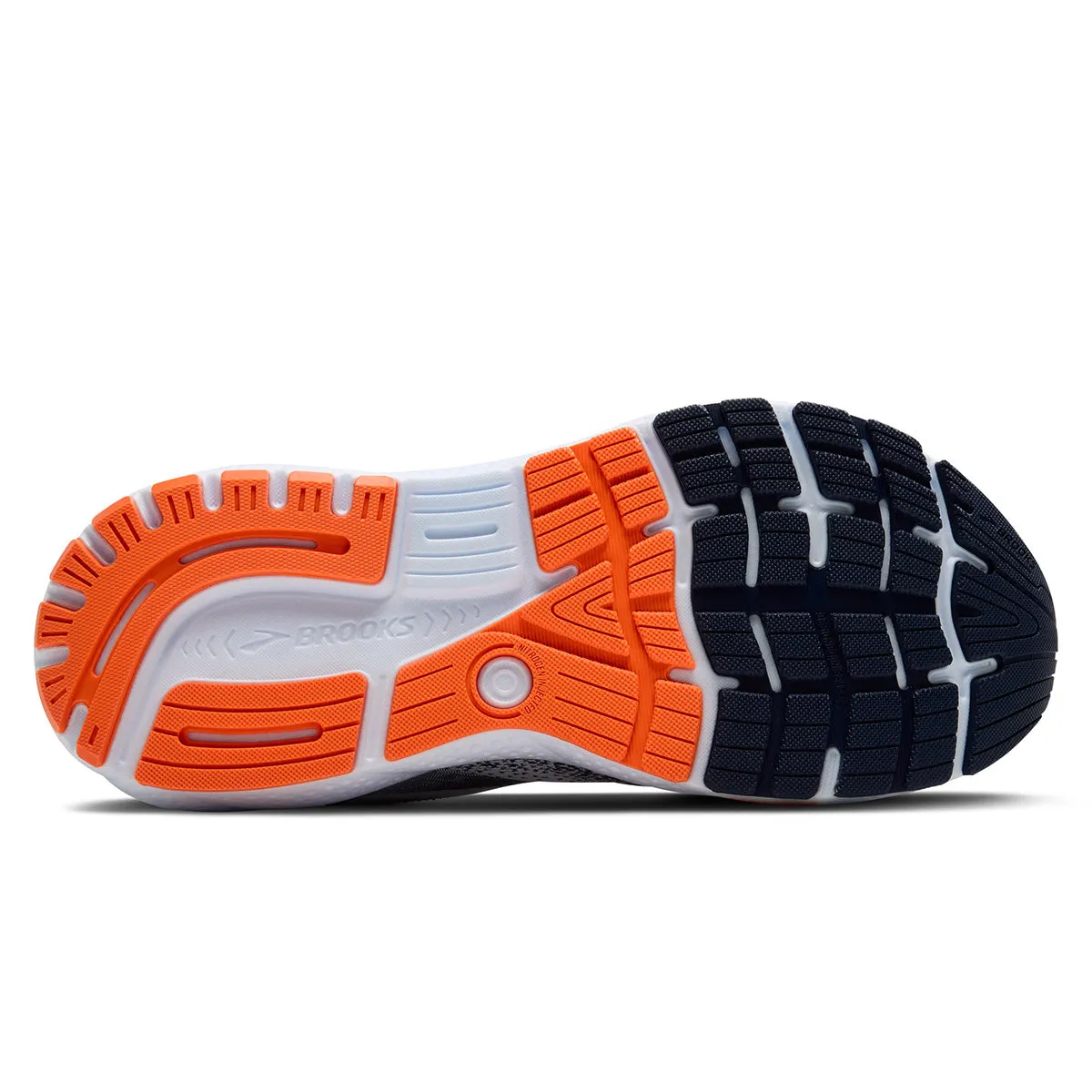 Brooks Ghost 16 Mens | White/peacoat/orange