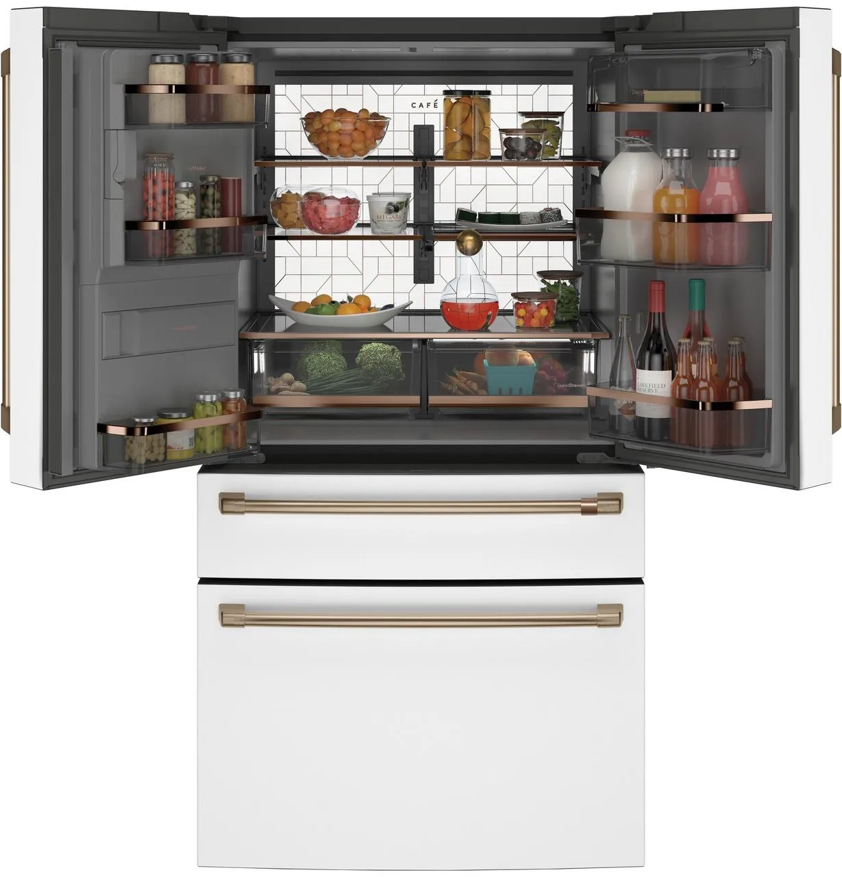 Cafe CVE28DP4NW2 Caf(eback)™ ENERGY STAR® 27.8 Cu. Ft. Smart 4-Door French-Door Refrigerator