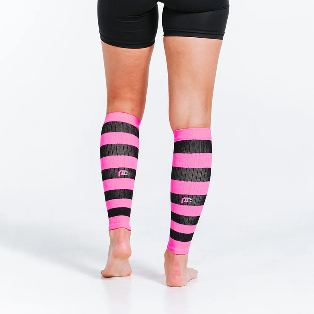 Calf Sleeves, Neon Pink and Black