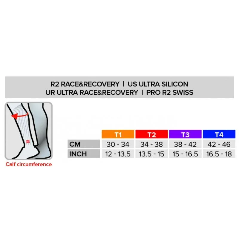 COMPRESSPORT R2 OXYGEN CALF SLEEVES (R2V2UL-3150)- RED