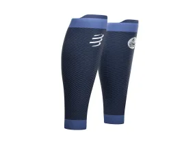 Compressport R2 Oxygen Calf Sleeves - UTMB 2019 Edition, Ultra-Light Compression, Enhanced Performance, Stylish Blue Design