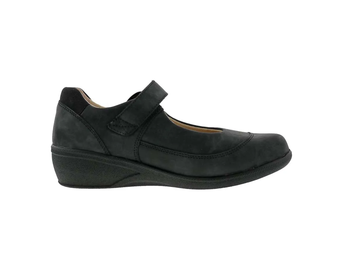 Drew Jillian Women Casual Shoe In Black Leather