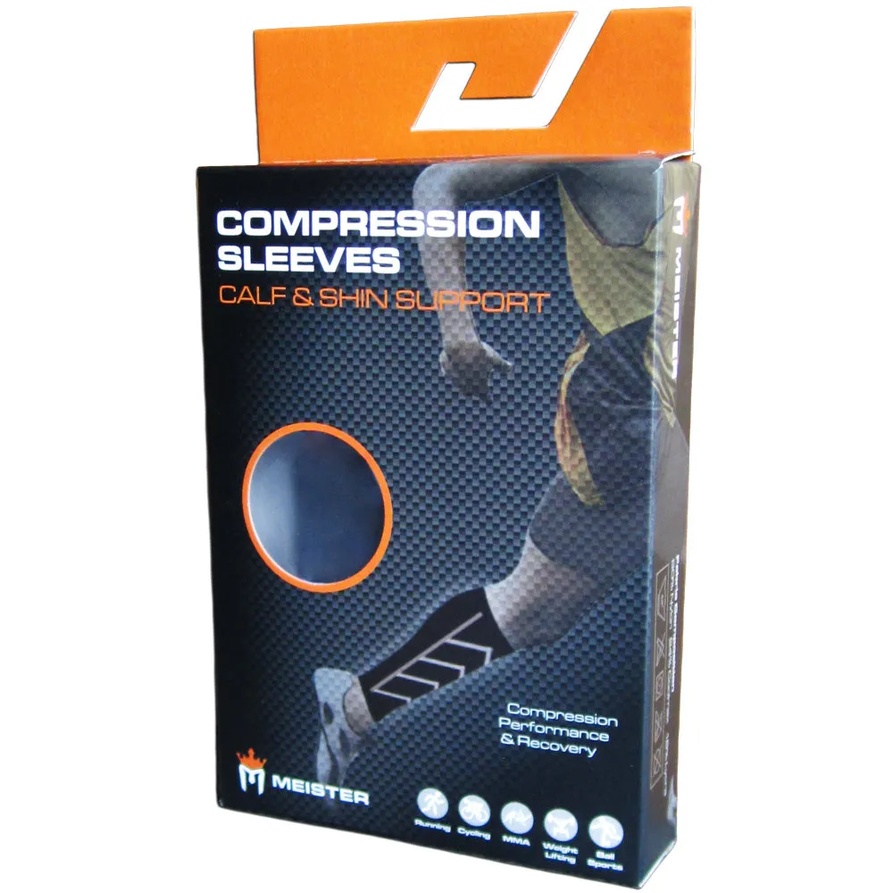 Graduated 20-25mmHg Compression Leg Sleeves (Pair) - Black