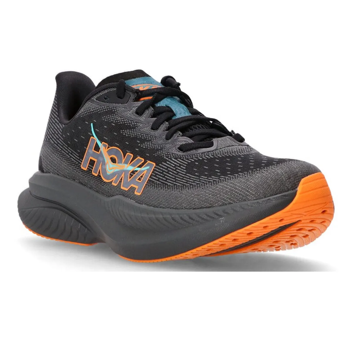 Hoka Mach 6 Mens | Black / Electric Tangerine