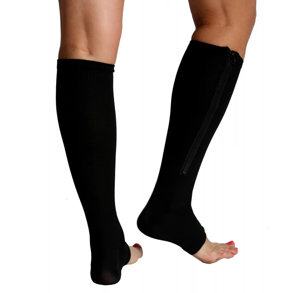 InstantRecoveryMD Unisex Compression Knee High Open Toe Socks MD402