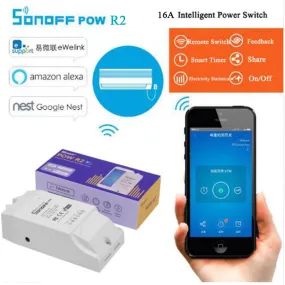 Itead Sonoff Pow R2, Wireless WiFi 16A Power switch Watt Meter Consumption Measurement, Smart Home Remote Watt meter IOT Device