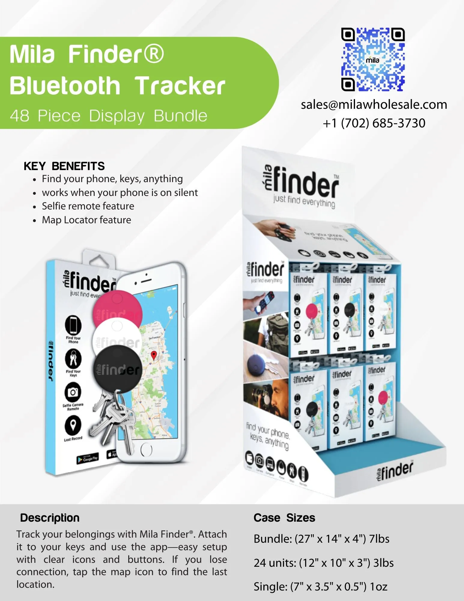 Mila Finder - Bluetooth Key Finder - 48 piece bundle