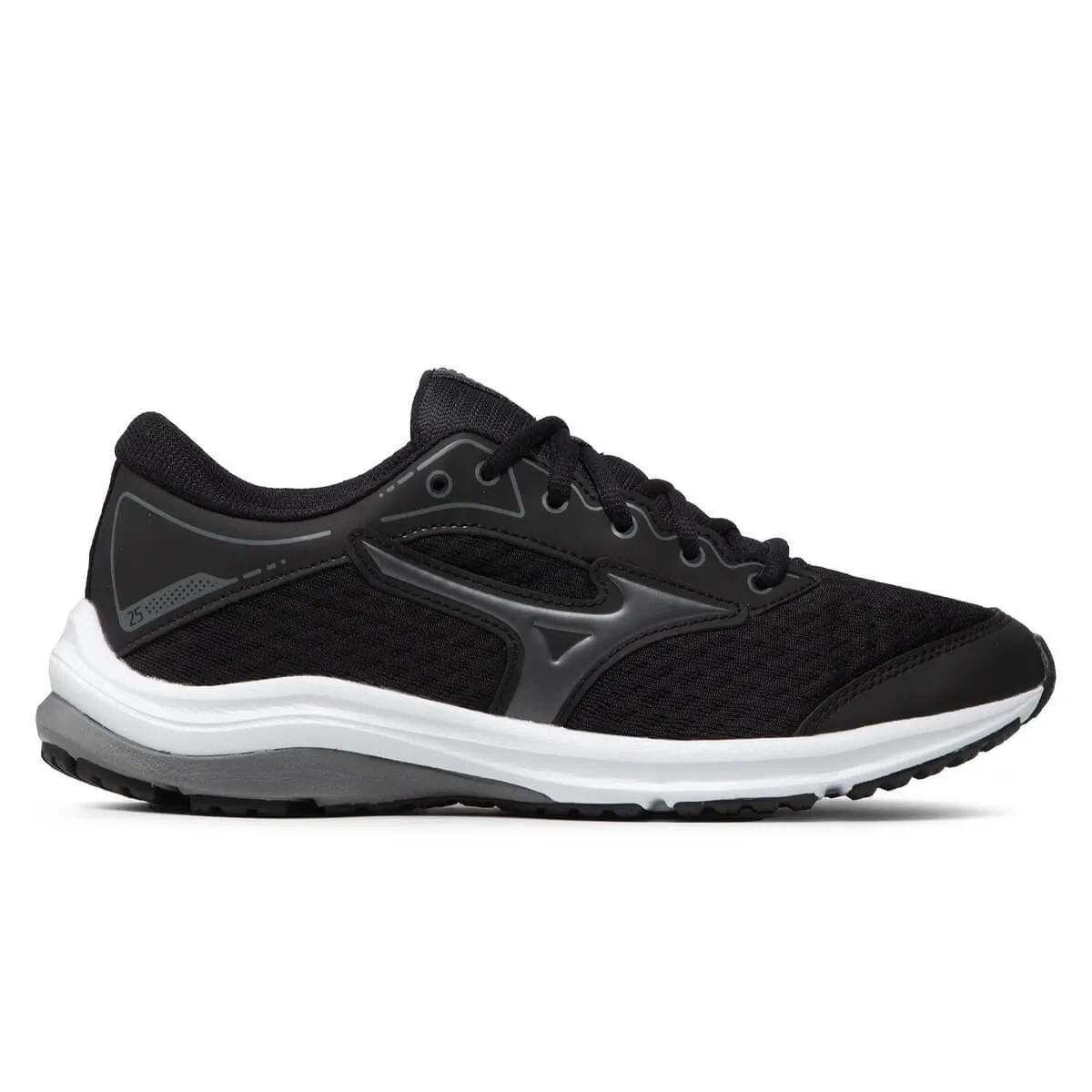 Mizuno Wave Rider 25 Jr Junior | Black/mshadow/qshade