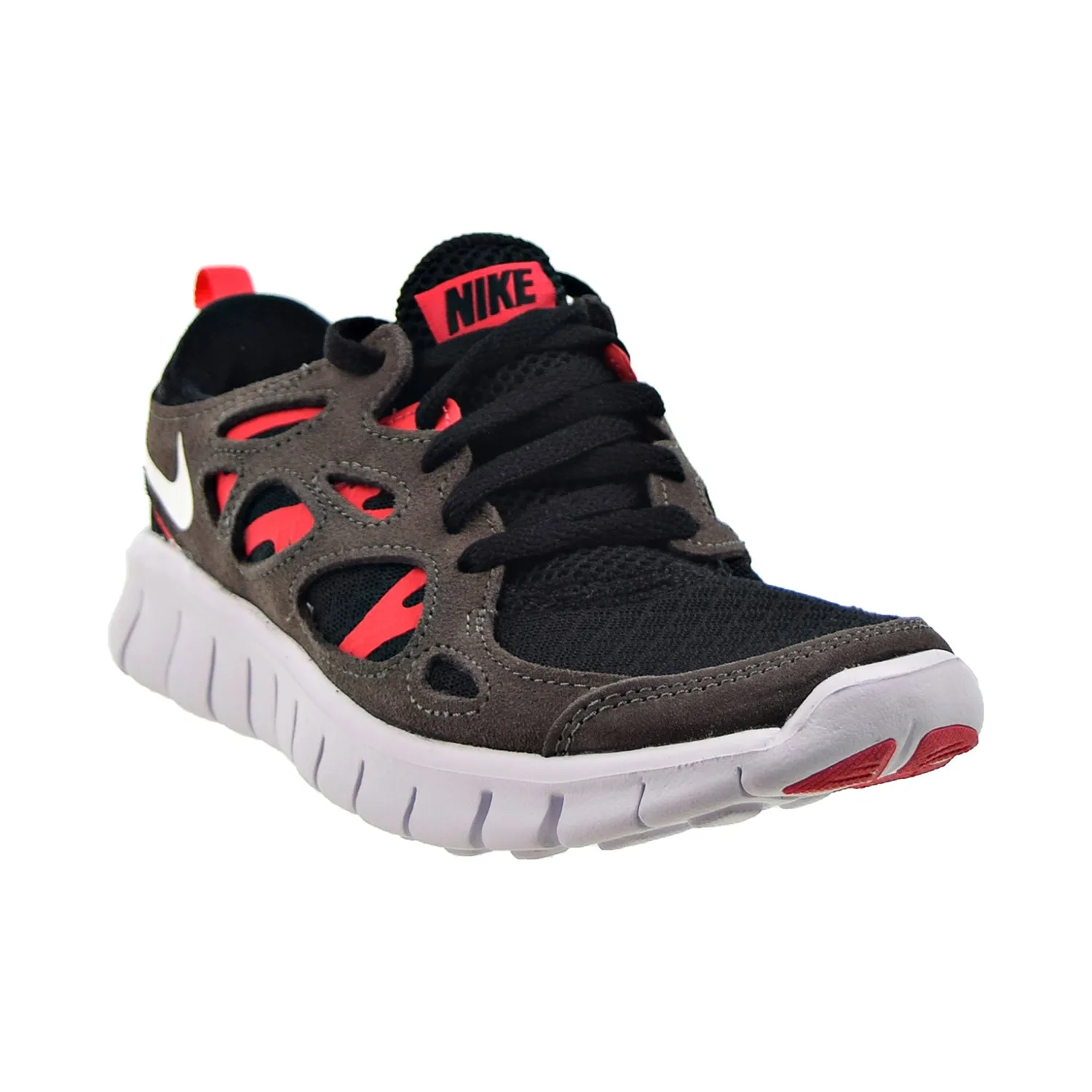 Nike Free Run 2 (GS) Big Kids' Shoes Black-Siren Red-Medium Ash