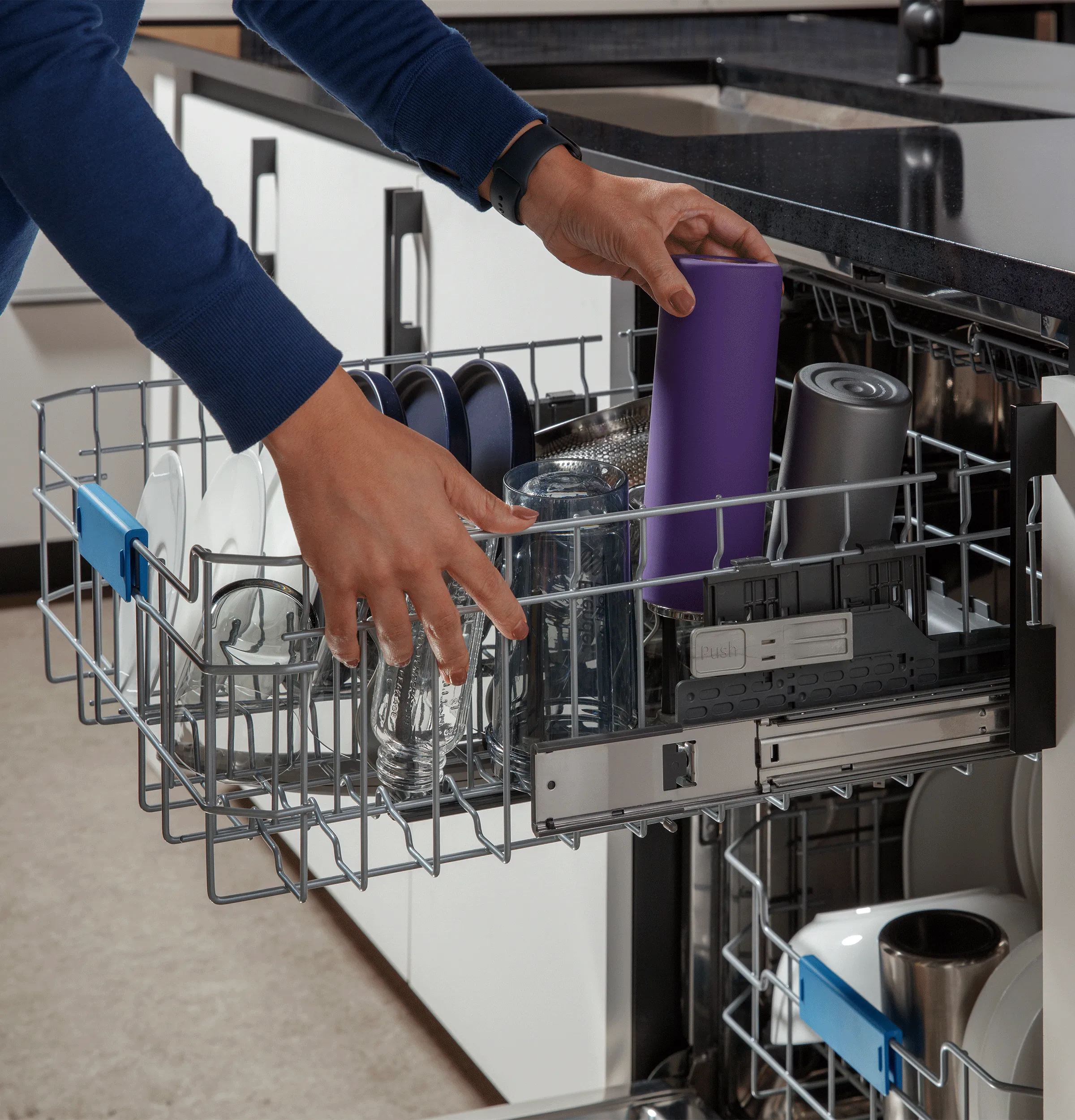 PDP755SBVTS GE Profile™ ENERGY STAR Smart UltraFresh System Dishwasher with Microban™ Antimicrobial Technology with Deep Clean Washing 3rd Rack, 42 dBA