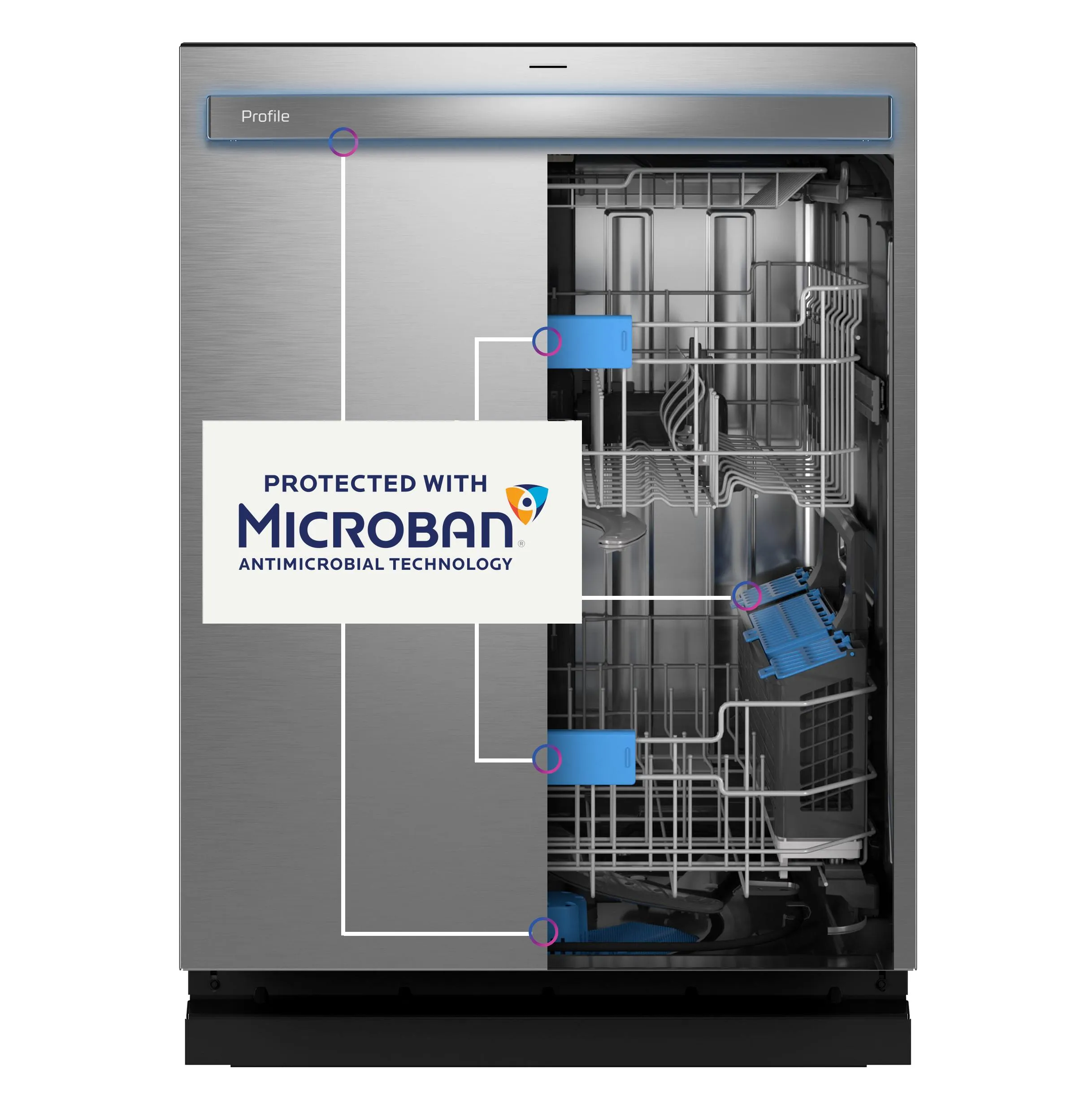 PDT795SBVTS GE Profile™ ENERGY STAR Smart UltraFresh System Dishwasher with Microban™ Antimicrobial Technology with Deep Clean Washing 3rd Rack, 39 dBA