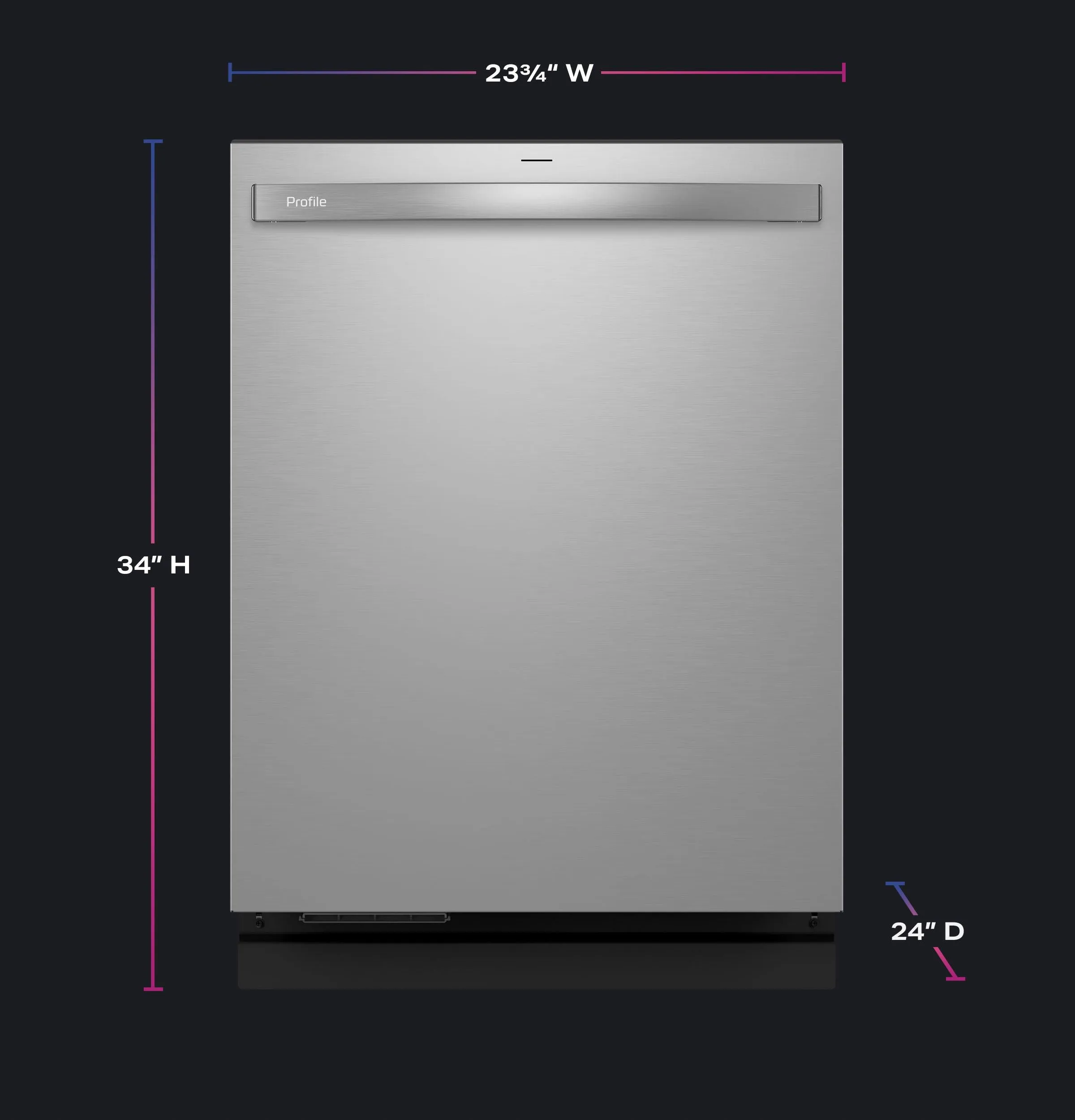 PDT795SYVFS GE Profile™ ENERGY STAR Smart UltraFresh System Dishwasher with Microban™ Antimicrobial Technology with Deep Clean Washing 3rd Rack, 39 dBA