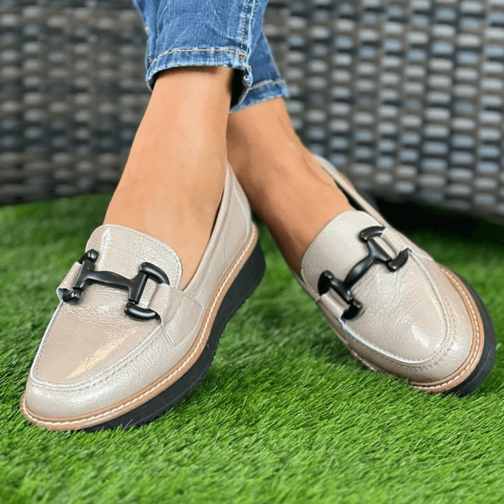 Pitillos 5392 Piedra Taupe Patent Leather Loafer