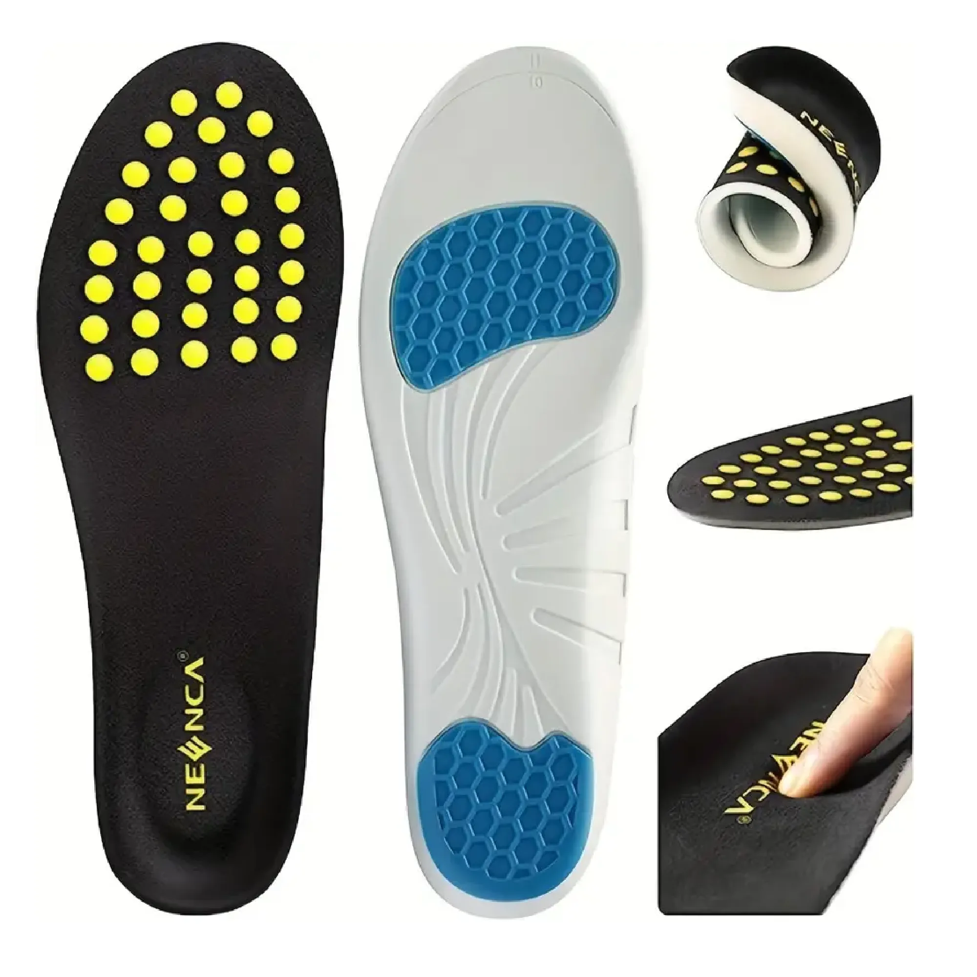 Professional Shoe Insoles, Comfort Memory Foam Shoe Inserts, Medical Heel Cushioning With Shock Absorption For Arch/Foot/Heel Workout, Sports, Daily Use