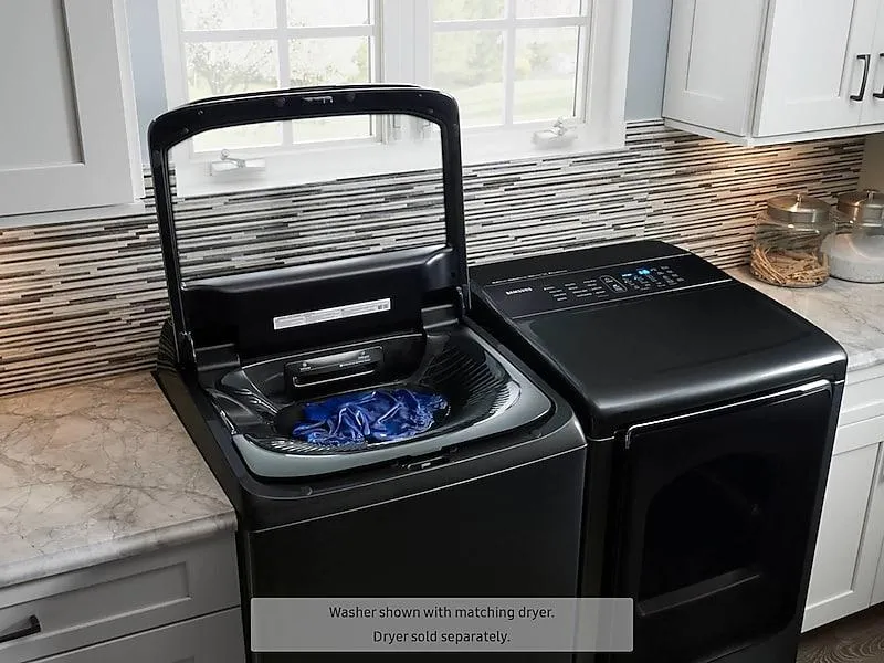 Samsung WA54M8750AV 5.4 cu. ft. Top Load Smart Washer with Integrated Touch Controls and activewash™ in Black Stainless Steel