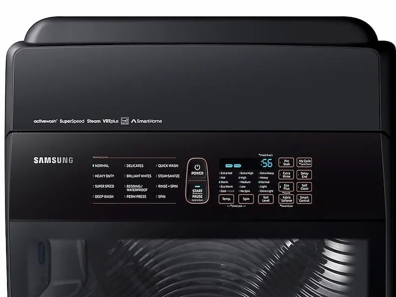 Samsung WA54M8750AV 5.4 cu. ft. Top Load Smart Washer with Integrated Touch Controls and activewash™ in Black Stainless Steel