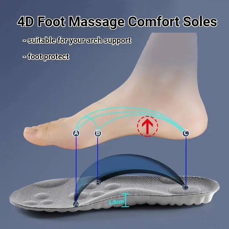 Ultimate Comfort Arch Support 4D Massage Insoles: Foot Relief for All Seasons