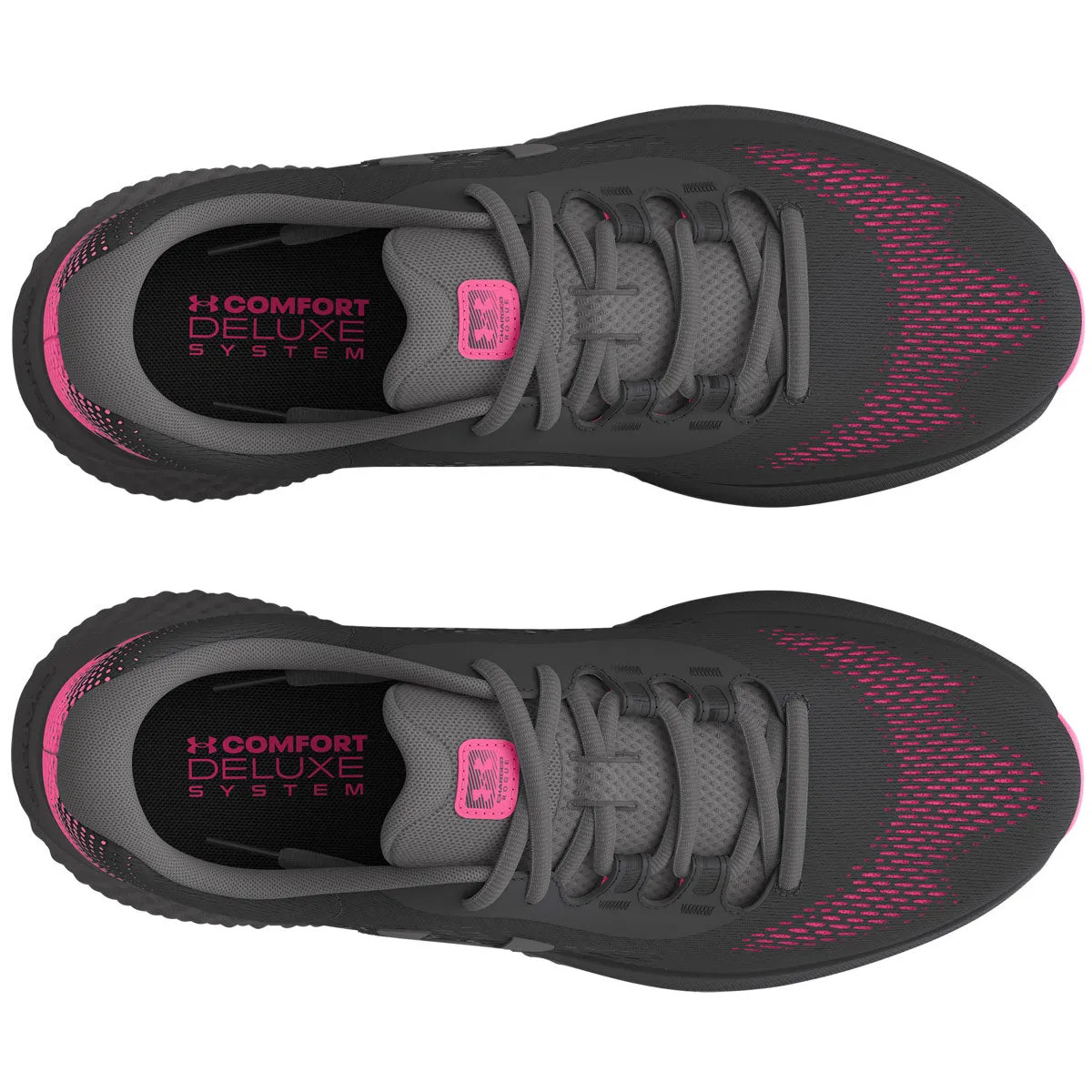 Under Armour Charged Rogue 4 Running Shoes - Womens - Anthracite/Fluo Pink/Castlerock