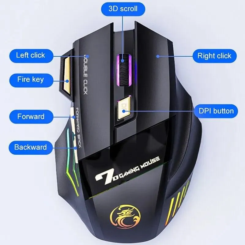 Wireless Gaming Mouse USB IMICE GW-X7 3200DPI Dual